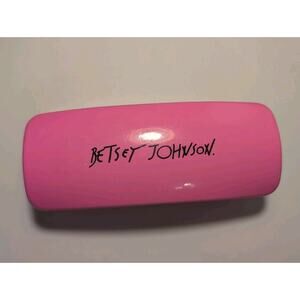 Betsey Johnson Pink Hard Shell Glasses Case Leopard Lining Vintage Style